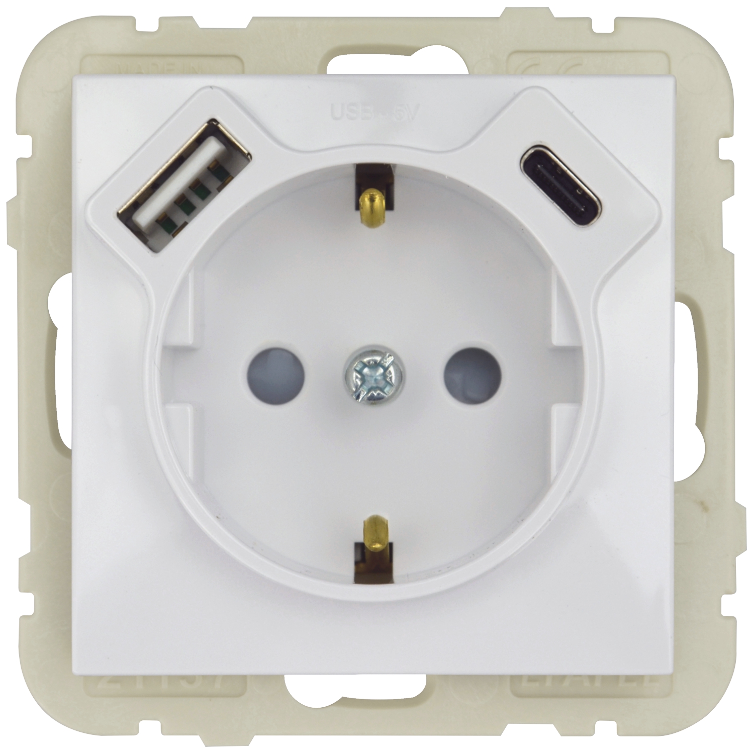 Steckdose mit USB A+C weiß Logus
