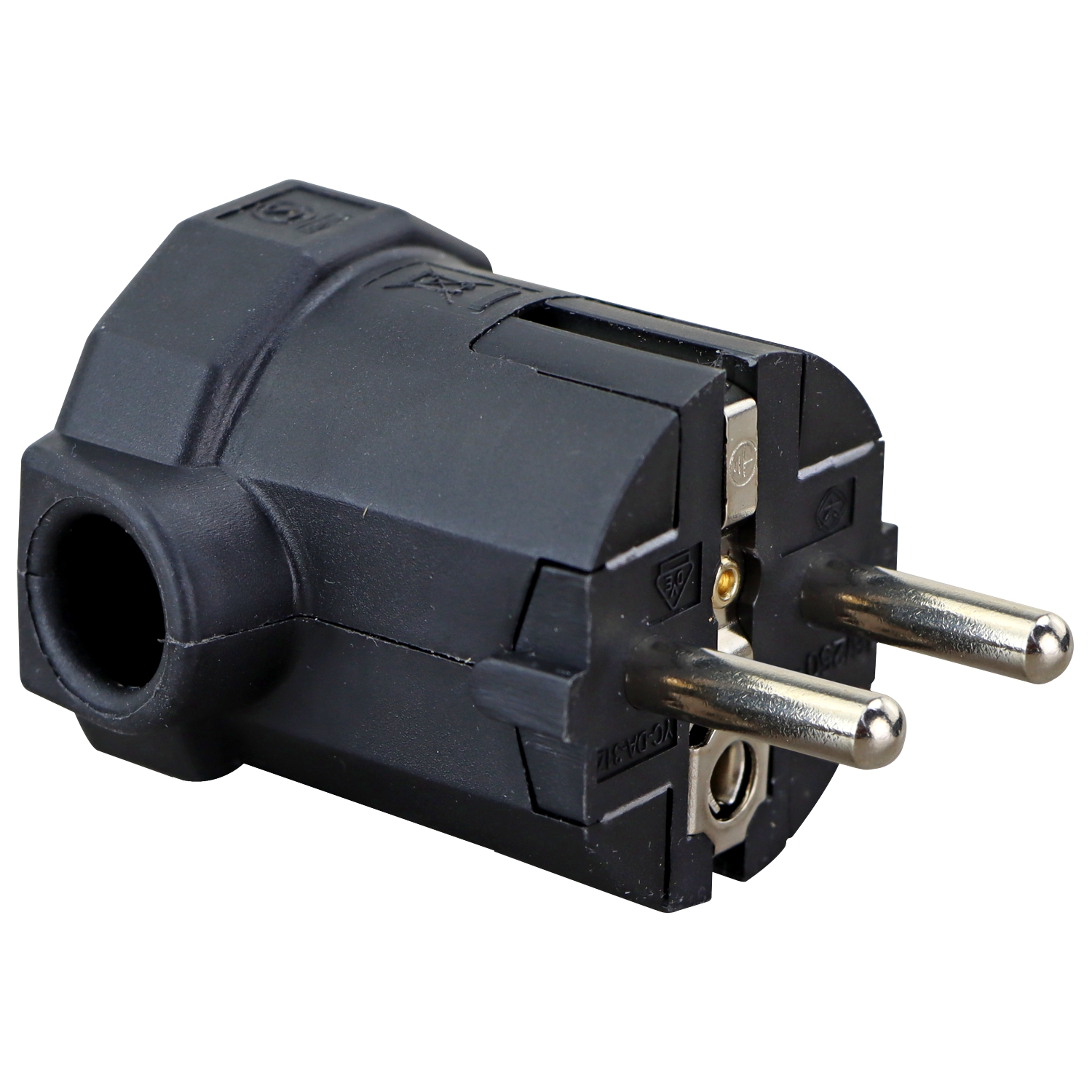 Schuko-Winkelstecker schwarz