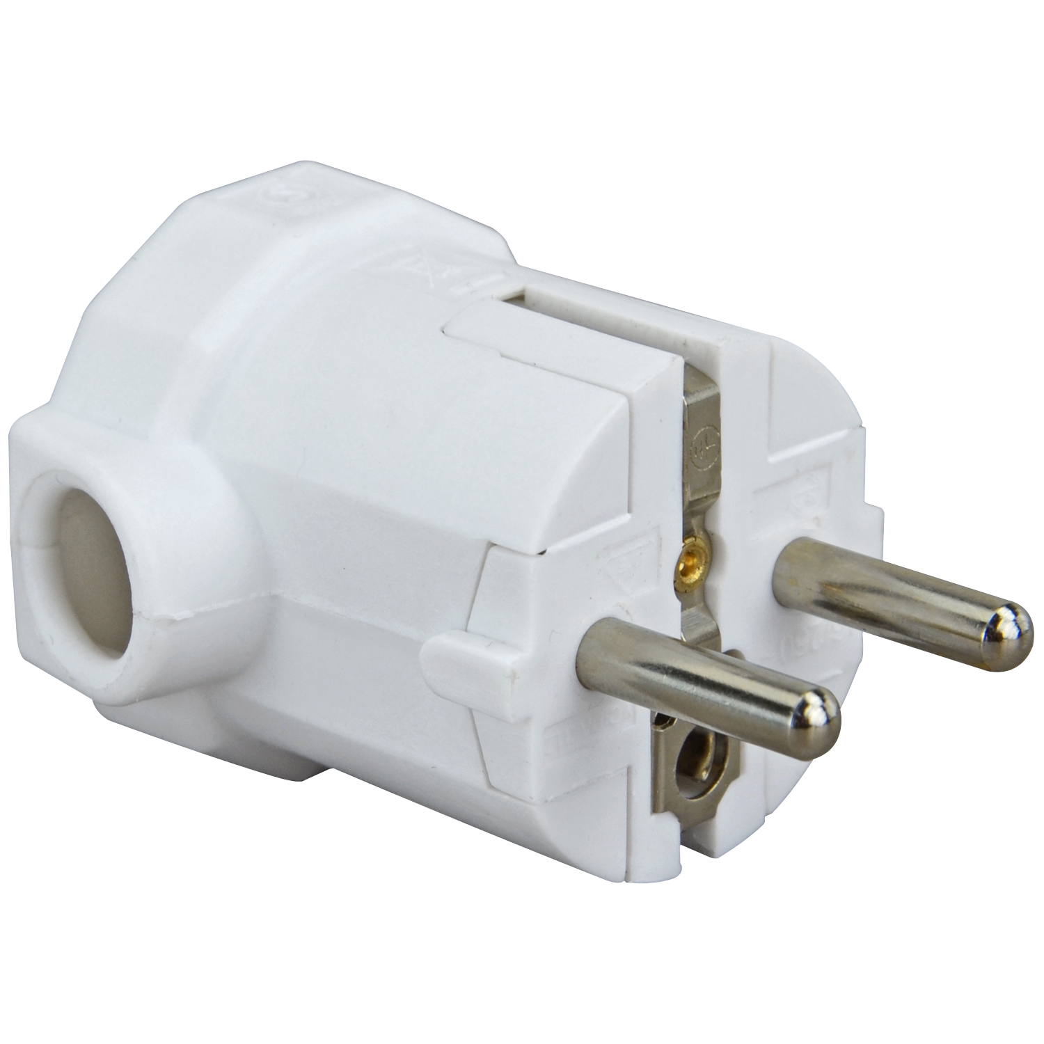 Schuko-Winkelstecker  weiß