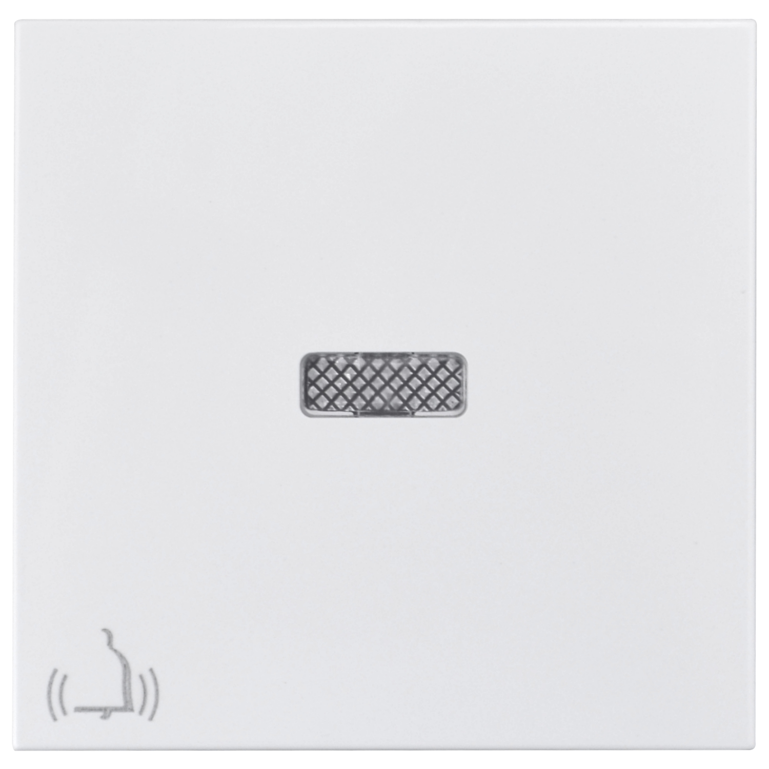 Wippe mit Linse und Glockensymbol weiß Logus