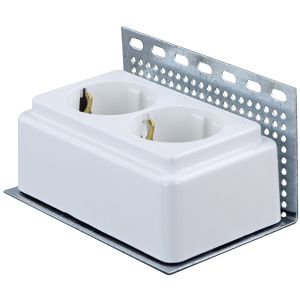 AP Steckdose 2-fach mit Winkelhalter