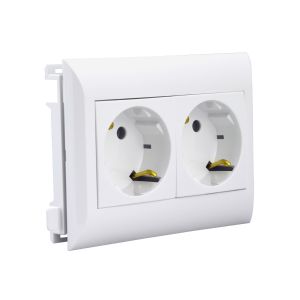 Brüstungskanal Steckdose 2-f weiß