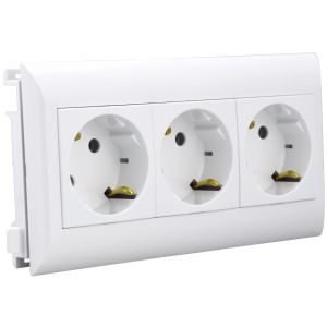 Brüstungskanal Steckdose 3-f weiß