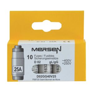 Sicherungseinsatz D02 25A 10 Stück