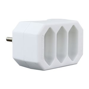 Steckdosenadapter Schuko / 3x Euro