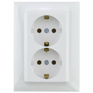 Steckdose 2-fach weiß Logus