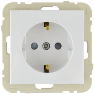 Steckdose mit Berührungsschutz weiß Logus