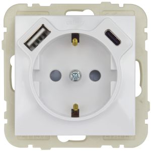 Steckdose mit USB A+C weiß Logus