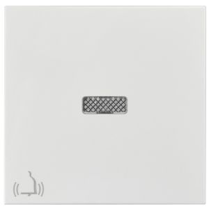 Wippe mit Linse und Glockensymbol weiß Logus