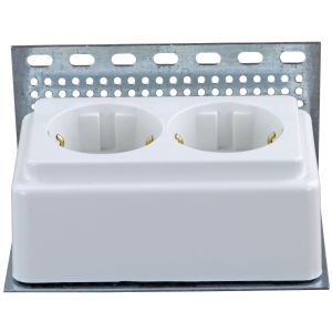 AP Steckdose 2f mit Halter