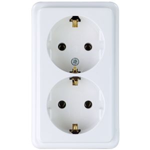 AP Steckdose 2f mit Halter