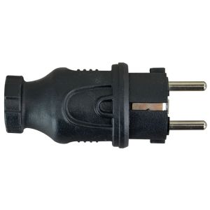 Gummistecker Schuko-MSK schwarz IP44