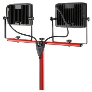 LED Baustellenstrahler 2x50W Stativ IP65 rot