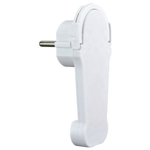 Winkelstecker flach Schuko-MSK Kunststoff weiß