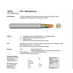 YM-J 3x1,5mm² grau 50m