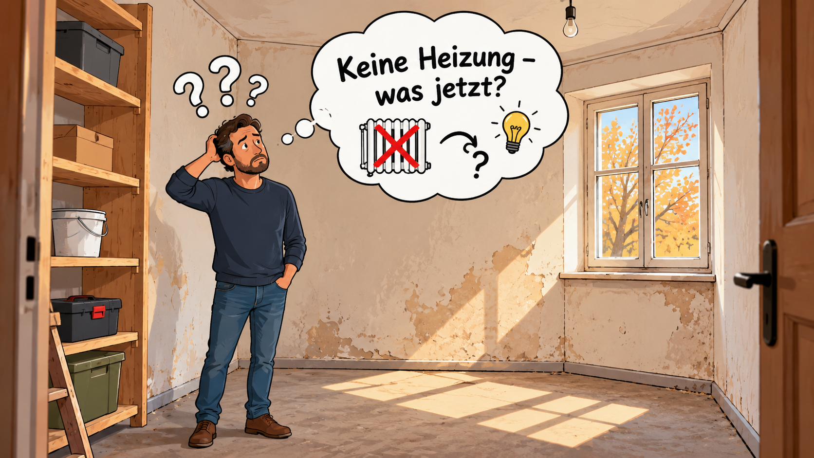 Im Raum gibt es keine Heizung, was soll ich tun?