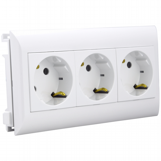 BK Steckdose BS 3-f weiß