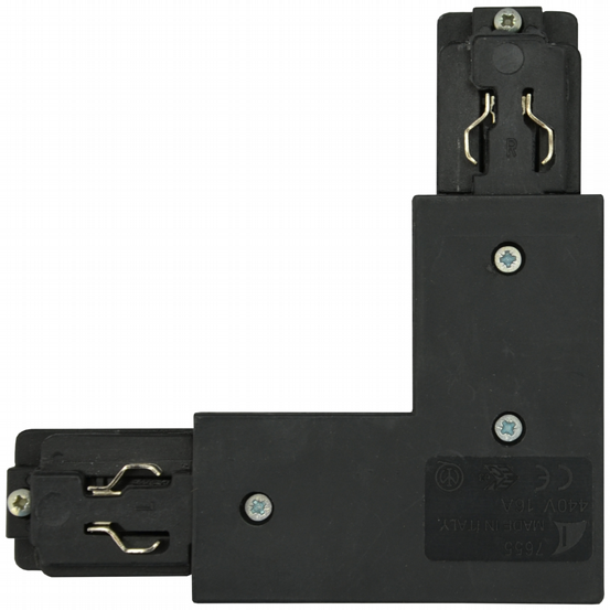 Eckverbinder 90° Außen 3-Phasen-Stromschiene schwarz