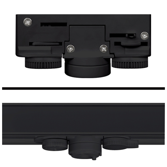 Leuchtenadapter 3-Phasen-Stromschiene schwarz