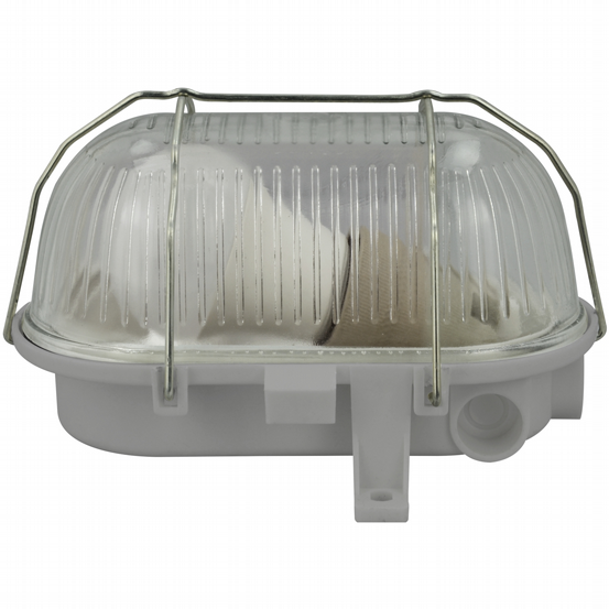 Ovalleuchte E27 Drahtkorb IP44 grau 9W LED