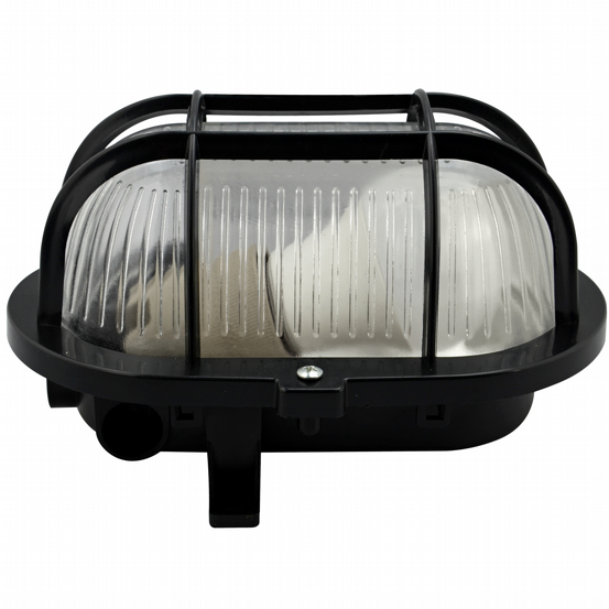 Ovalleuchte E27 Kunststoffkorb IP44 schw. 9W LED