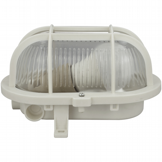 Ovalleuchte E27 Kunststoffkorb IP44 weiß 9W LED