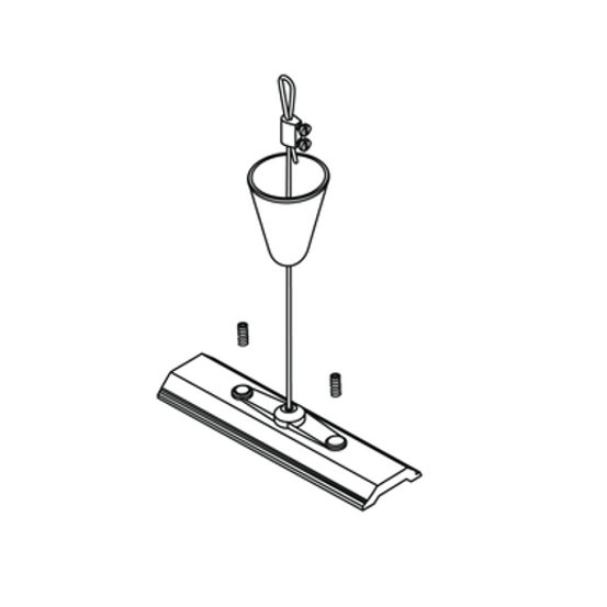 Seilabhängung 2m 3-Phasen-Stromschiene schwarz