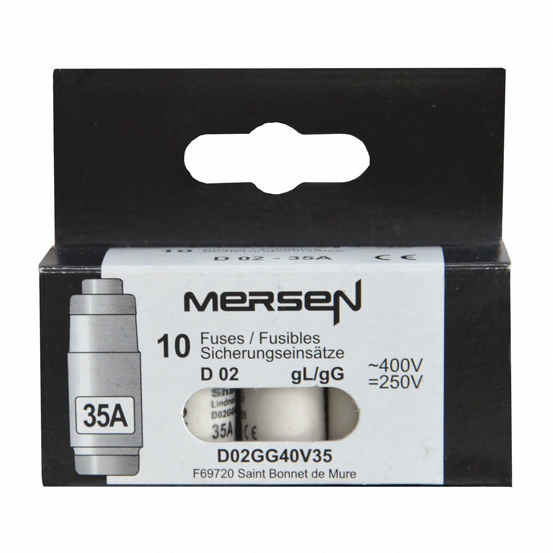 Sicherungseinsatz D02 35A 10Stk