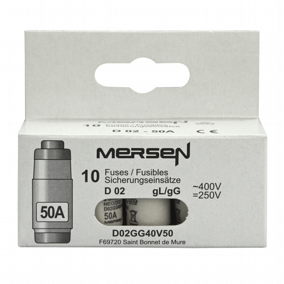 Sicherungseinsatz D02 50A 10Stk