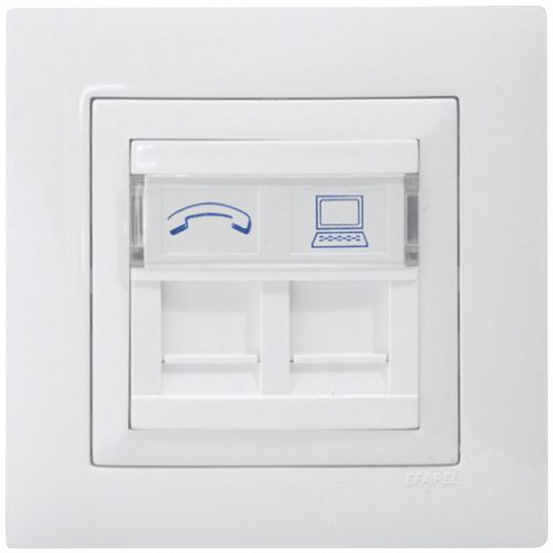 UP 2xRJ45 CAT6 Logus kpl weiß