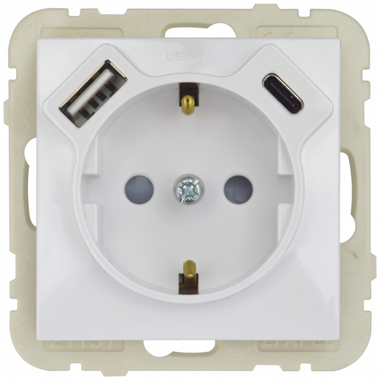 UP Steckdose mit USB A/C Logus weiß