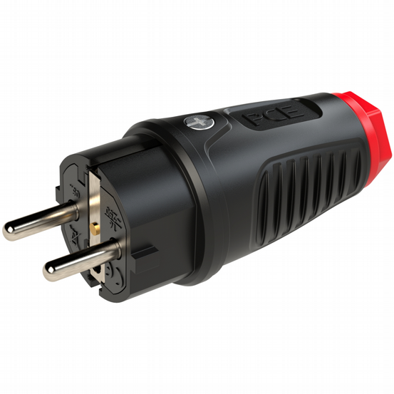 Vollgummistecker schwarz IP54 PCE